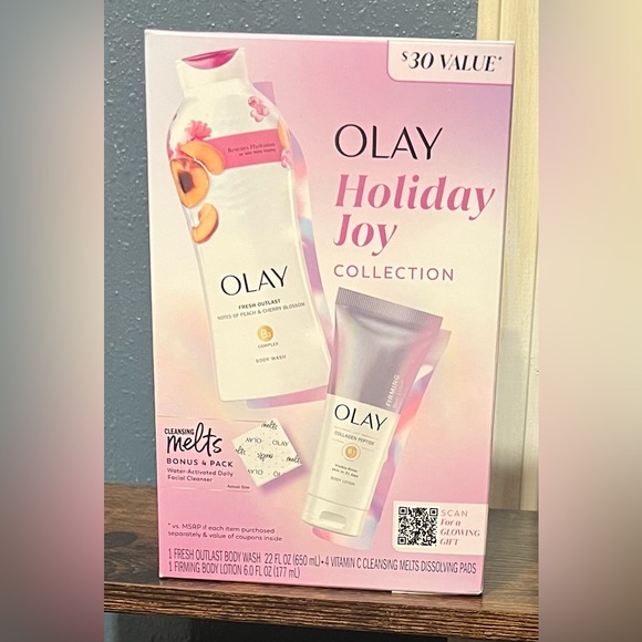 Olay Holiday Gift Set Joy Collection Has 1 Body Wash, 1 Lotion & Cleansing Melts - Picture 1 of 8
